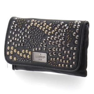 BCBGMaxAzria Genuine Leather Studded Clutch